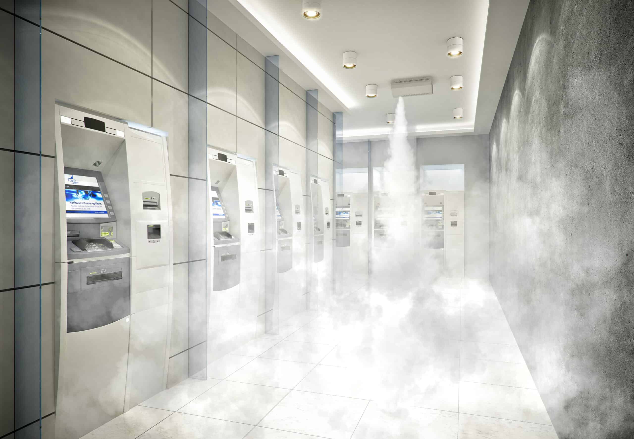 ATM protected by fog cannon