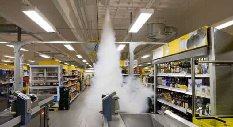 Fog in supermarket