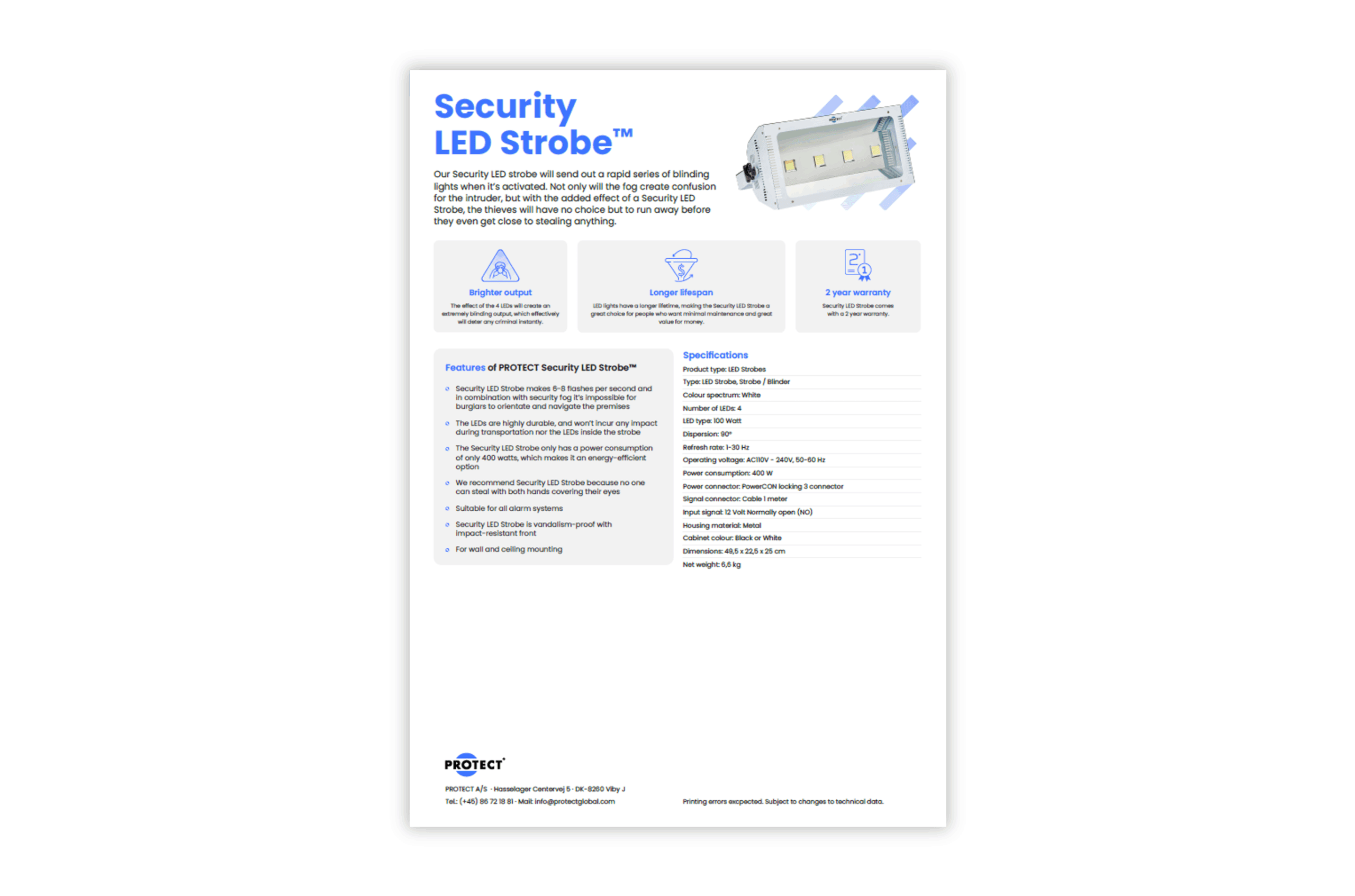 Security LED Strobe Datasheet - PROTECT Download Center