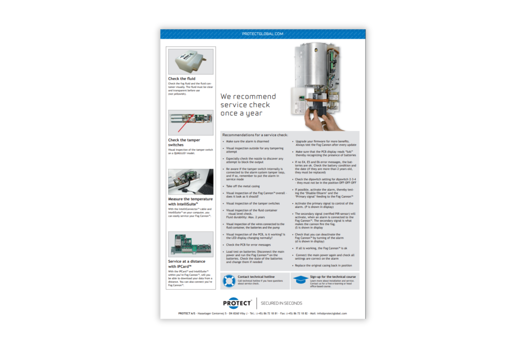 service checklist datasheet