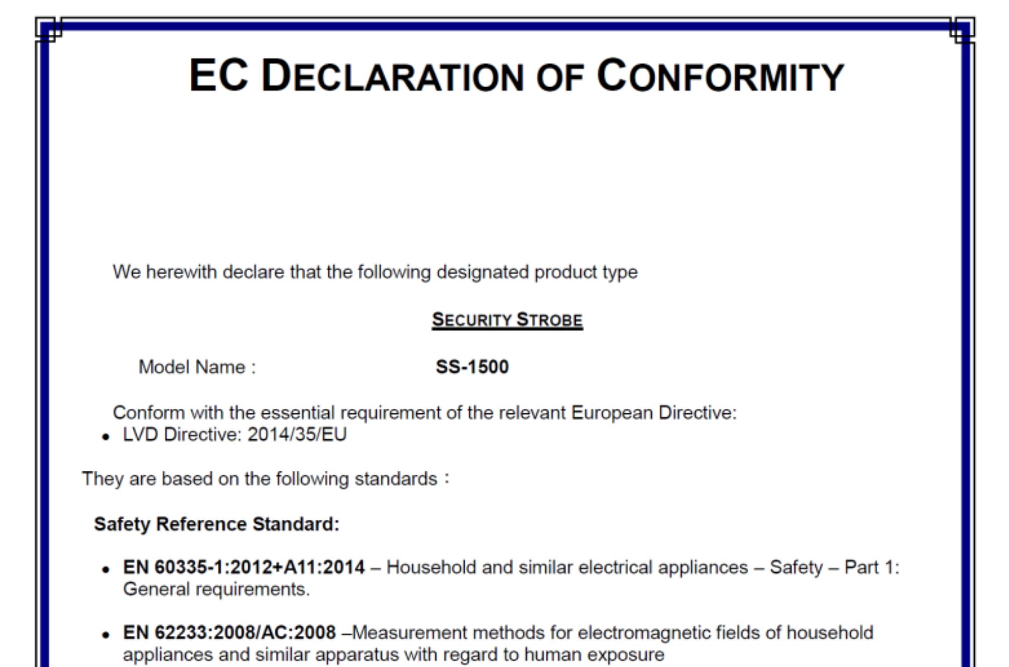strobe CE declaration